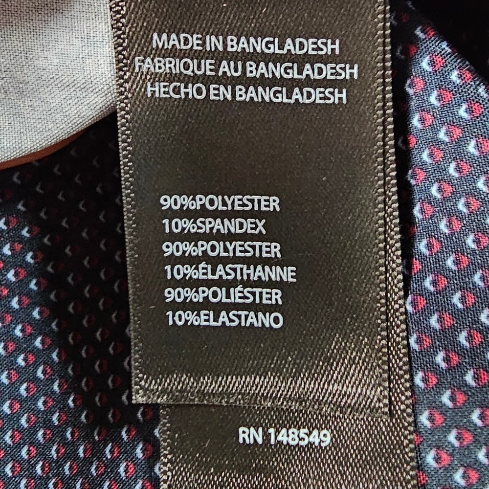 Kenneth Cole New York Long Sleeve Dress Shirt Men's L Burgundy Geometric Print - Picture 7 of 11